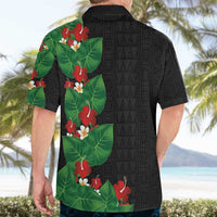 Hawaiian Taro Leaves-Hibiscus and Plumeria Hawaiian Shirt Polynesian Art-Kakau Tattoo Black LT03 - Polynesian Pride