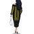Philippines Polynesian Jasmine Pattern Family Matching Off The Shoulder Long Sleeve Dress and Hawaiian Shirt With Barong Tagalog Black Style