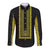 Philippines Polynesian Jasmine Pattern Long Sleeve Button Shirt With Barong Tagalog Black Style