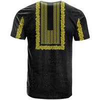 Philippines Polynesian Jasmine Pattern T Shirt With Barong Tagalog Black Style