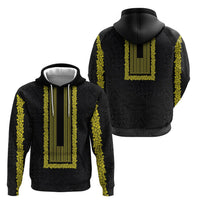 Philippines Polynesian Jasmine Pattern Zip Hoodie With Barong Tagalog Black Style