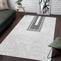 Philippines Polynesian Jasmine Pattern Area Rug With Barong Tagalog White Style LT03 White - Polynesian Pride