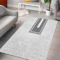 Philippines Polynesian Jasmine Pattern Area Rug With Barong Tagalog White Style LT03 - Polynesian Pride