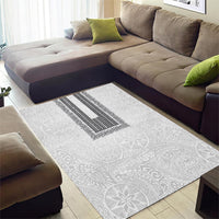 Philippines Polynesian Jasmine Pattern Area Rug With Barong Tagalog White Style LT03 - Polynesian Pride
