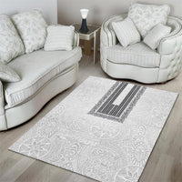 Philippines Polynesian Jasmine Pattern Area Rug With Barong Tagalog White Style LT03 - Polynesian Pride