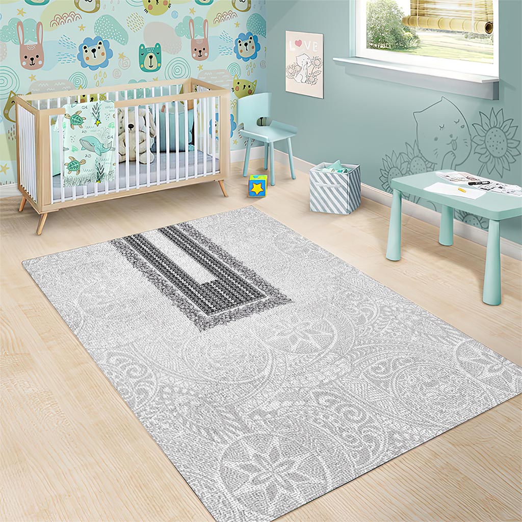 Philippines Polynesian Jasmine Pattern Area Rug With Barong Tagalog White Style LT03 - Polynesian Pride