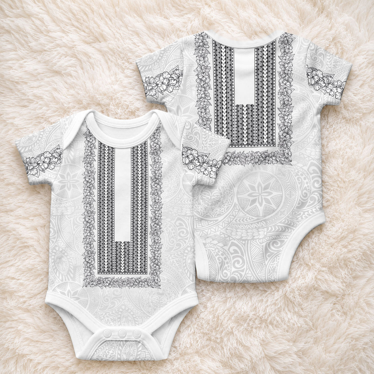 Philippines Polynesian Jasmine Pattern Baby Onesie
