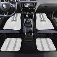 Philippines Polynesian Jasmine Pattern Car Mats With Barong Tagalog White Style LT03 Set 4pcs White - Polynesian Pride