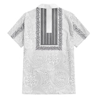 Philippines Polynesian Jasmine Pattern Family Matching Summer Maxi Dress and Hawaiian Shirt With Barong Tagalog White Style LT03 - Polynesian Pride