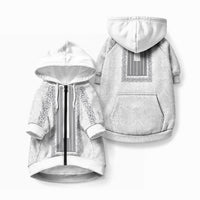 Philippines Polynesian Jasmine Pattern Pet Hoodie LT03 Zip-up White - Polynesian Pride