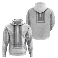 Philippines Polynesian Jasmine Pattern Zip Hoodie With Barong Tagalog White Style