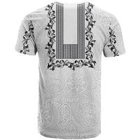 Philippines Polynesian Floral Pattern T Shirt With Barong Tagalog White Style