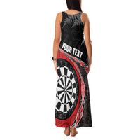 Personalised New Zealand Darts Family Matching Tank Maxi Dress and Hawaiian Shirt Koru Tribal Tattoo and Silver Fern Maori Pattern Red Color LT03 - Polynesian Pride