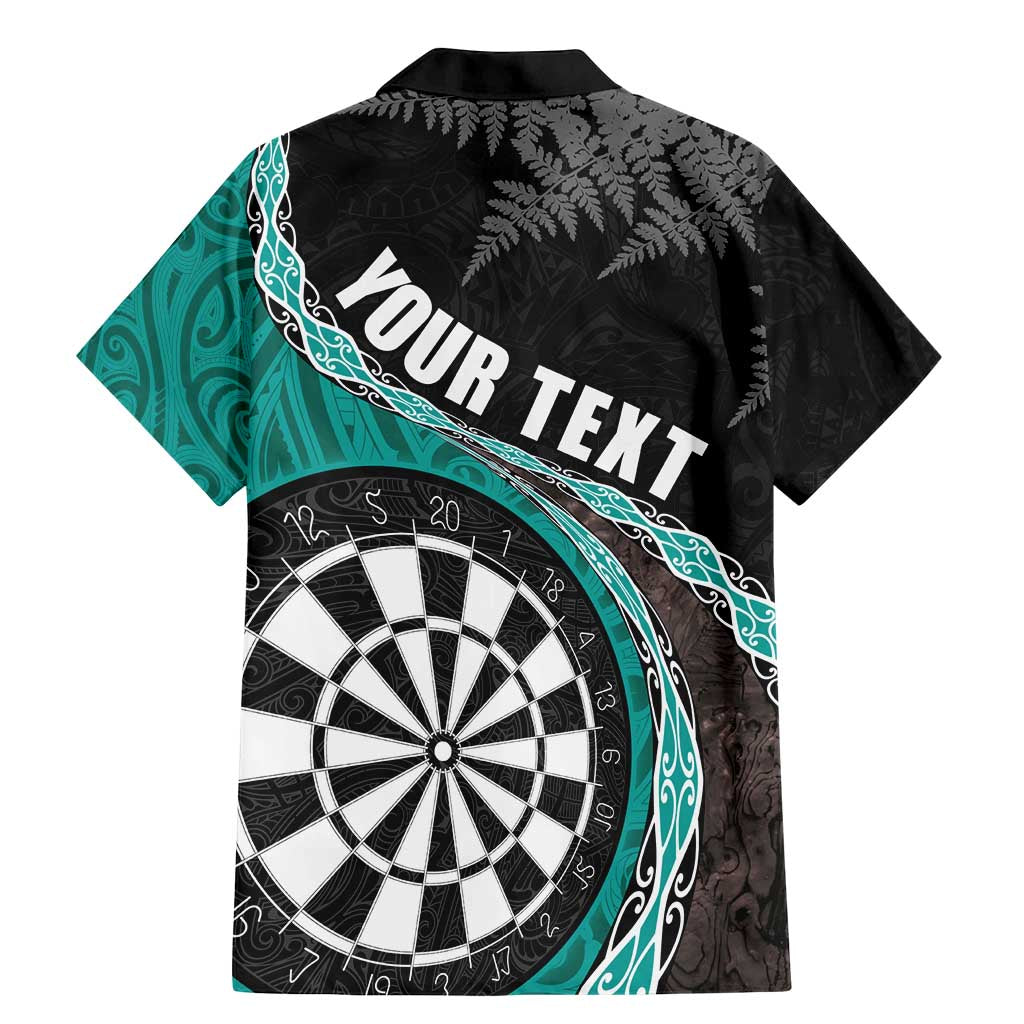 Personalised New Zealand Darts Family Matching Mermaid Dress and Hawaiian Shirt Koru Tribal Tattoo and Silver Fern Maori Pattern Teal Color LT03 - Polynesian Pride