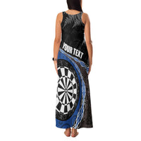 Personalised New Zealand Darts Family Matching Tank Maxi Dress and Hawaiian Shirt Koru Tribal Tattoo and Silver Fern Maori Pattern Blue Color LT03 - Polynesian Pride