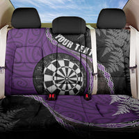 Personalised New Zealand Darts Back Car Seat Cover Koru Tribal Tattoo and Silver Fern Maori Pattern Purple Color LT03 One Size Purple - Polynesian Pride