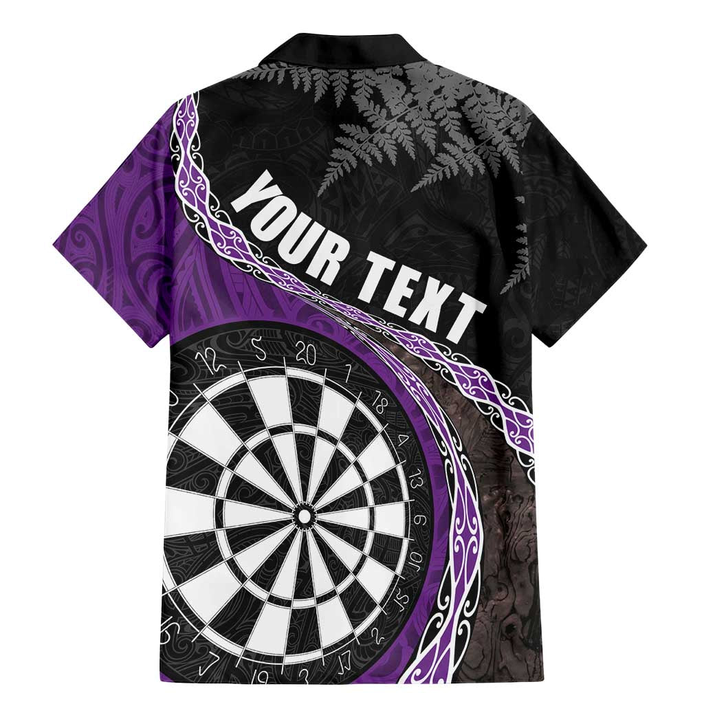 Personalised New Zealand Darts Family Matching Mermaid Dress and Hawaiian Shirt Koru Tribal Tattoo and Silver Fern Maori Pattern Purple Color LT03 - Polynesian Pride