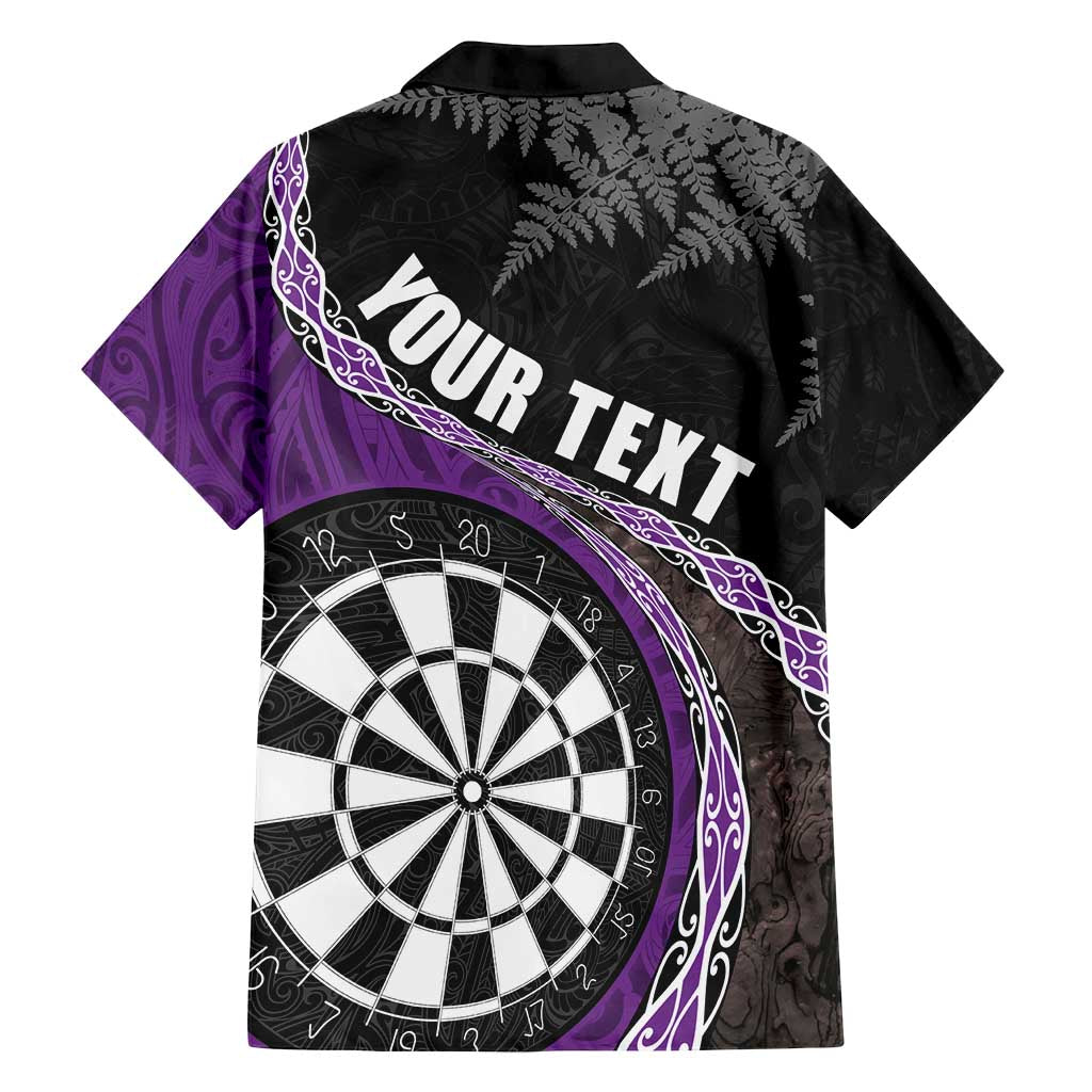 Personalised New Zealand Darts Family Matching Tank Maxi Dress and Hawaiian Shirt Koru Tribal Tattoo and Silver Fern Maori Pattern Purple Color LT03 - Polynesian Pride
