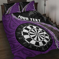 Personalised New Zealand Darts Quilt Bed Set Koru Tribal Tattoo and Silver Fern Maori Pattern Purple Color LT03 Purple - Polynesian Pride