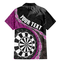 Personalised New Zealand Darts Family Matching Mermaid Dress and Hawaiian Shirt Koru Tribal Tattoo and Silver Fern Maori Pattern Pink Color LT03 - Polynesian Pride