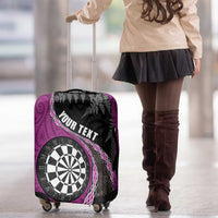 Personalised New Zealand Darts Luggage Cover Koru Tribal Tattoo and Silver Fern Maori Pattern Pink Color LT03 - Polynesian Pride