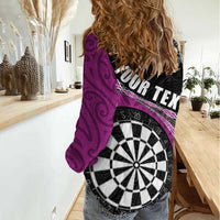 Personalised New Zealand Darts Women Casual Shirt Koru Tribal Tattoo and Silver Fern Maori Pattern Pink Color LT03 - Polynesian Pride