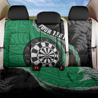 Personalised New Zealand Darts Back Car Seat Cover Koru Tribal Tattoo and Silver Fern Maori Pattern Green Color LT03 One Size Green - Polynesian Pride