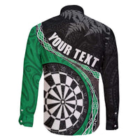 Personalised New Zealand Darts Family Matching Puletasi and Hawaiian Shirt Koru Tribal Tattoo and Silver Fern Maori Pattern Green Color LT03 - Polynesian Pride