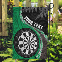 Personalised New Zealand Darts Garden Flag Koru Tribal Tattoo and Silver Fern Maori Pattern Green Color LT03 Garden Flag Green - Polynesian Pride