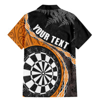 Personalised New Zealand Darts Family Matching Mermaid Dress and Hawaiian Shirt Koru Tribal Tattoo and Silver Fern Maori Pattern Orange Color LT03 - Polynesian Pride
