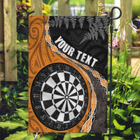 Personalised New Zealand Darts Garden Flag Koru Tribal Tattoo and Silver Fern Maori Pattern Orange Color LT03 Garden Flag Orange - Polynesian Pride