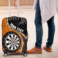 Personalised New Zealand Darts Luggage Cover Koru Tribal Tattoo and Silver Fern Maori Pattern Orange Color LT03 Orange - Polynesian Pride
