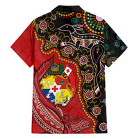 Tonga Ngatu and Australia Together Family Matching Off Shoulder Maxi Dress and Hawaiian Shirt Polynesian Humpback Whale and Aboriginal Kangaroo LT03 - Polynesian Pride
