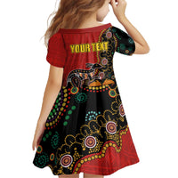 Personalised Papua New Guinea and Australia Together Family Matching Off The Shoulder Long Sleeve Dress and Hawaiian Shirt Bird-of-paradise and Kangaroo with Aboriginal Pattern LT03 - Polynesian Pride