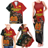 Personalised Papua New Guinea and Australia Together Family Matching Tank Maxi Dress and Hawaiian Shirt Bird-of-paradise and Kangaroo with Aboriginal Pattern LT03 - Polynesian Pride
