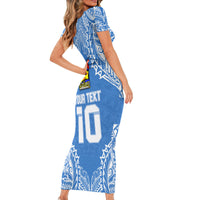 Custom Hela Wigmen Rugby Family Matching Short Sleeve Bodycon Dress and Hawaiian Shirt Papua New Guinea Polynesian Tattoo LT03 - Polynesian Pride