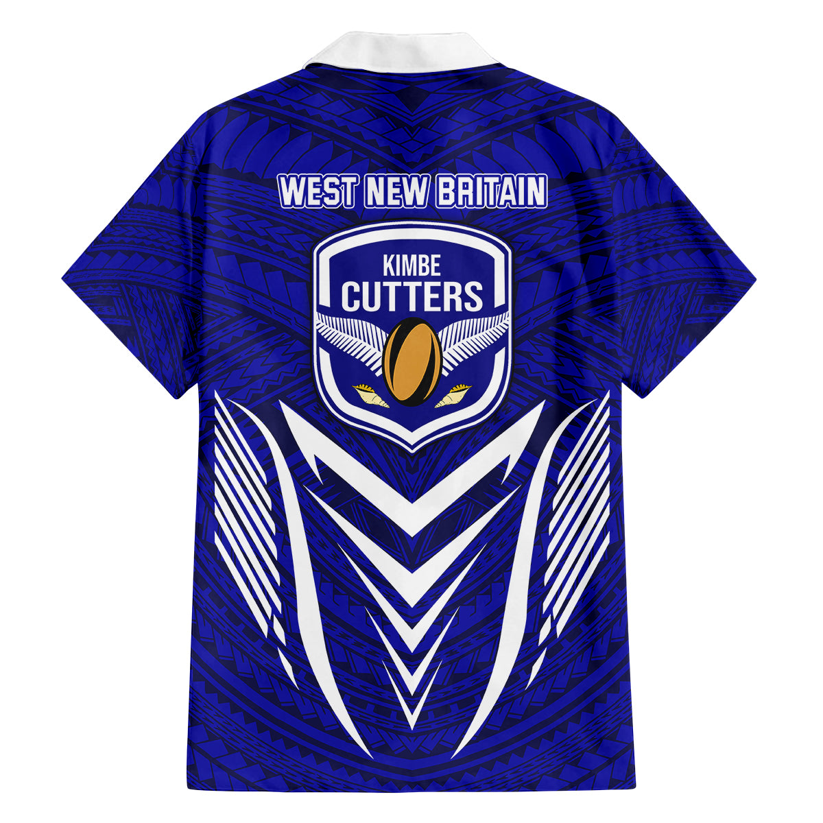 Kimbe Cutters Rugby Family Matching Off Shoulder Maxi Dress and Hawaiian Shirt Papua New Guinea Polynesian Tattoo Blue Version LT03 - Polynesian Pride