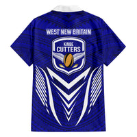 Kimbe Cutters Rugby Family Matching Off Shoulder Maxi Dress and Hawaiian Shirt Papua New Guinea Polynesian Tattoo Blue Version LT03 - Polynesian Pride