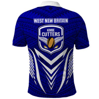 Kimbe Cutters Rugby Polo Shirt Papua New Guinea Polynesian Tattoo Blue Version LT03 - Polynesian Pride