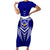 Kimbe Cutters Rugby Short Sleeve Bodycon Dress Papua New Guinea Polynesian Tattoo Blue Version LT03 Long Dress Blue - Polynesian Pride