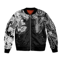 Japanese Irezumi and Hawaiian Polynesian Art Tattoo Bomber Jacket Black Color LT03 Unisex Black - Polynesian Pride
