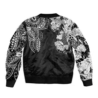 Japanese Irezumi and Hawaiian Polynesian Art Tattoo Bomber Jacket Black Color LT03 - Polynesian Pride