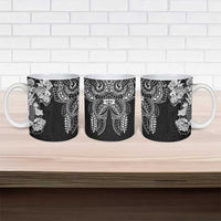 Japanese Irezumi and Hawaiian Polynesian Art Tattoo Ceramic Mug Black Color - Polynesian Pride