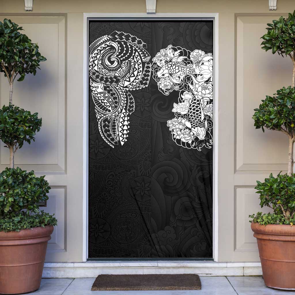 Japanese Irezumi and Hawaiian Polynesian Art Tattoo Door Cover Black Color LT03 Black - Polynesian Pride