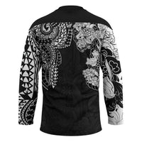 Japanese Irezumi and Hawaiian Polynesian Art Tattoo Hockey Jersey Black Color - Polynesian Pride