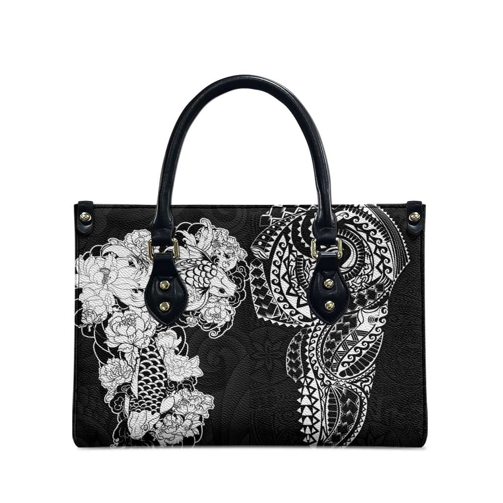 Japanese Irezumi and Hawaiian Polynesian Art Tattoo Leather Bag Black Color LT03 - Polynesian Pride