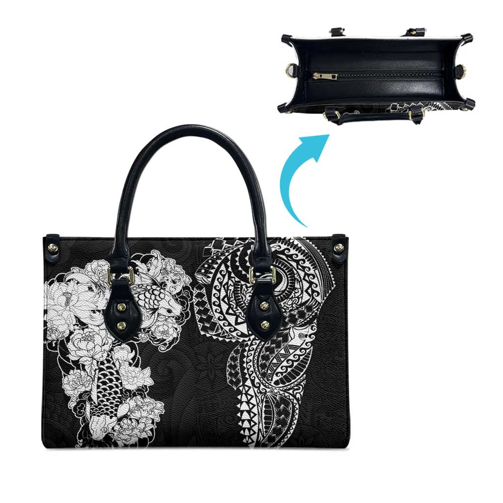 Japanese Irezumi and Hawaiian Polynesian Art Tattoo Leather Bag Black Color LT03 - Polynesian Pride