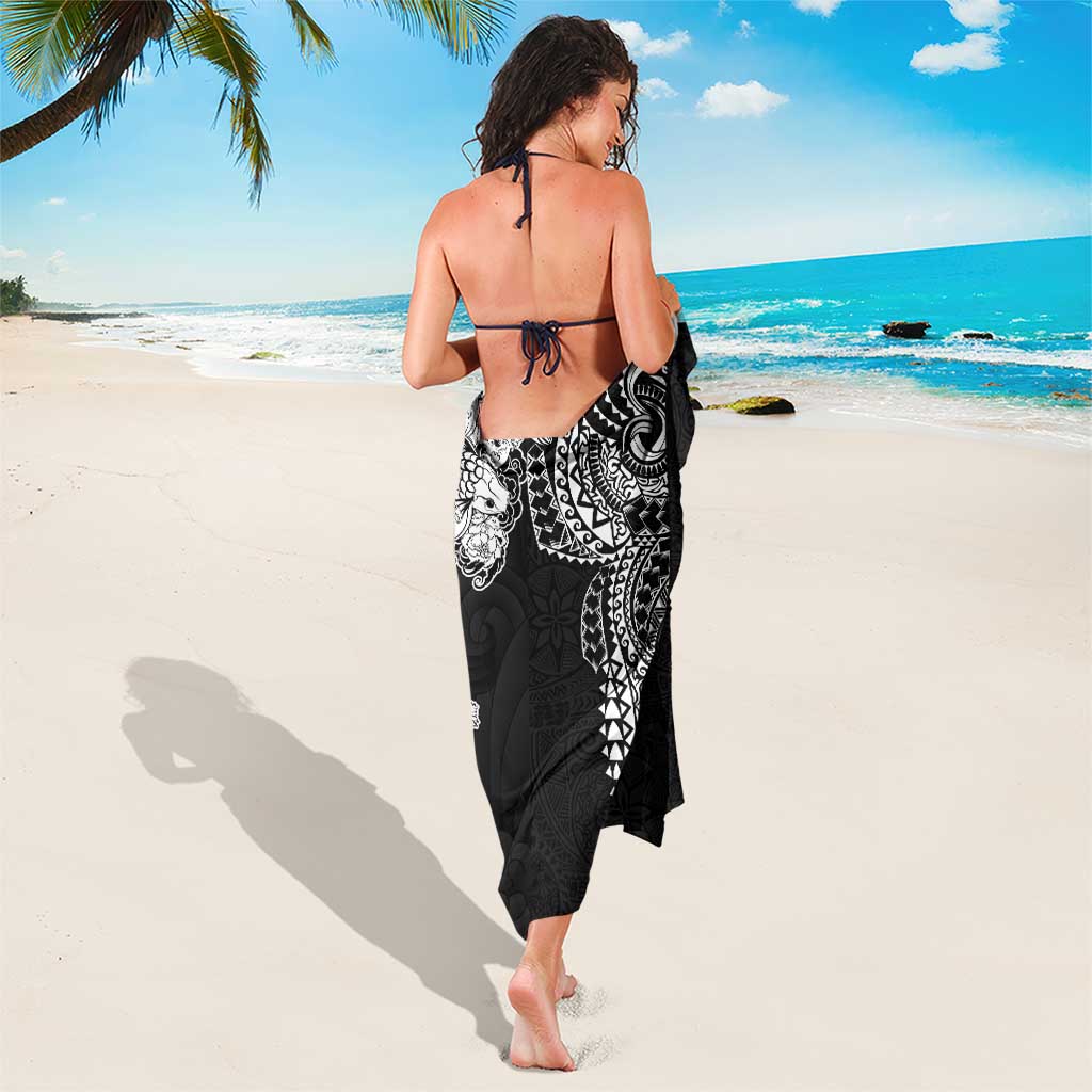 Japanese Irezumi and Hawaiian Polynesian Art Tattoo Sarong Black Color - Polynesian Pride