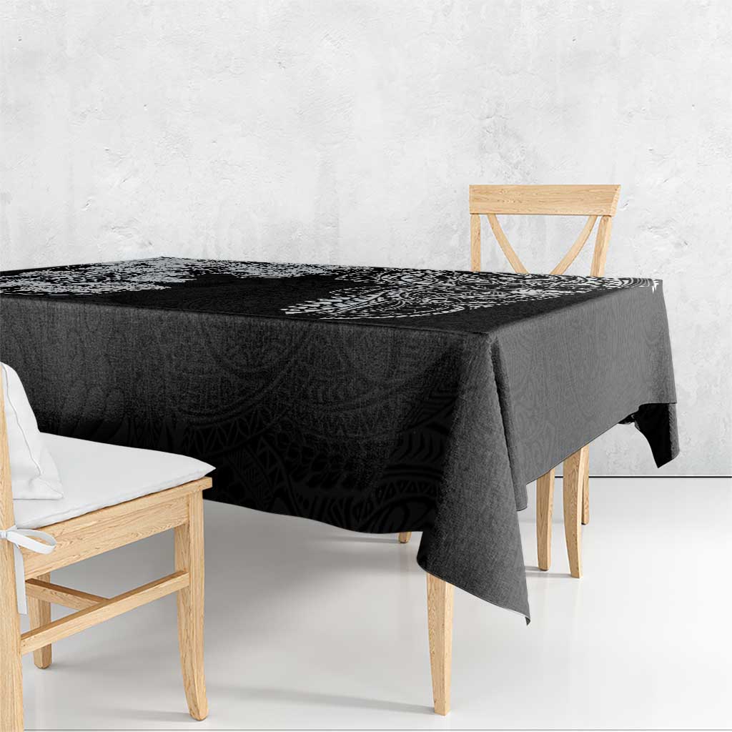 Japanese Irezumi and Hawaiian Polynesian Art Tattoo Tablecloth Black Color - Polynesian Pride