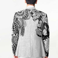 Japanese Irezumi and Hawaiian Polynesian Art Tattoo Blazer White Color LT03 - Polynesian Pride